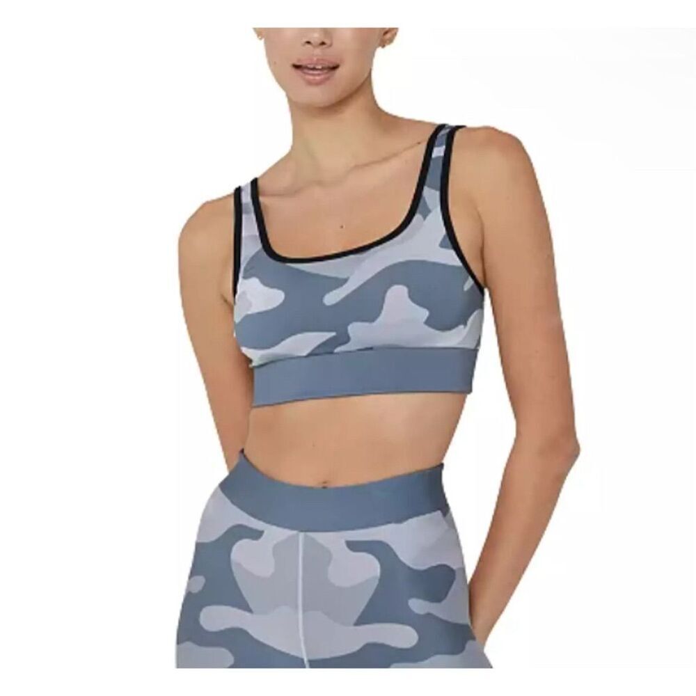 NWT COR by Ultracor Women's Camo Scoop Neck Sports Bra Black Size S